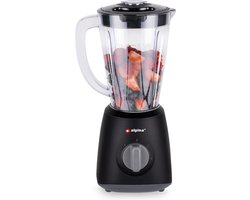 alpina Blender Smoothie 1,5 Liter - Smoothie Maker 400 Watt - Keukenmixer met Turbofunctie - Mixer met Kunststof Kan - RVS Messen - Zwart