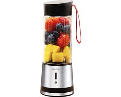 alpina Blender to Go 300ml - USB Oplaadbare Mini Blender - Draagbare Smoothie Maker 125W - RVS Keukenmixer met 1 Snelheid - Zilver