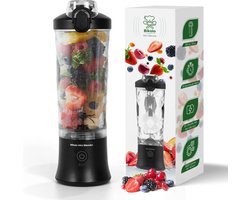 Bikolo® - Blender To Go - Mini Blender - Draagbare Blender - Portable Blender - Blender To Go Draadloos - Smoothie Maker - BPA Vrij - Zwart + E-Book Kookboek