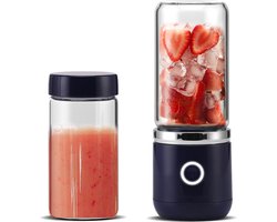 Blend In - Blender To Go - Smoothie Maker - Oplaadbare Mini Blender - Smoothies & Shakes - Draadloos & Draagbaar - Fruit Mixer - USB Oplaadbaar - 350ML - Navy Blauw