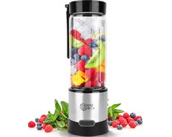 Blend&Co® – Mini Blender to Go – Smoothie Maker – Ice Crusher – 450 ml – Powerblender Draadloos - Draagbaar - USB Oplaadbaar – Glas