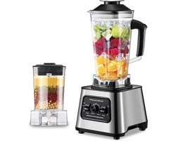 Blender - 6000W - Multifunctioneel - 2,5L - Bevroren fruit - 220v - Mixer - Voor ijs - Smoothie maker - BPA vrij materiaal - Zilver zwart -