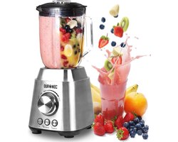 Blender met 1,5 Liter Glas Maatbeker | 1000 W Smoothie en IJsvermaler | Professionele Keukenblender voor Shakes en Sap