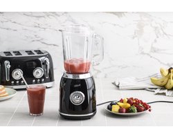 Blender - Smoothie - Zwart - Retro - OldScool - 600W 1.5 liter - 2 snelheden - pulse