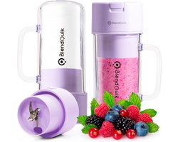 BlendQuik™ Draagbare Blender - Blender To Go - Compact en Stijlvol, Perfect voor Smoothies, Shakes & Meer, Ideaal voor Onderweg, Gemakkelijk Schoon te Maken, Geschikt voor Mixen met IJs - Purple