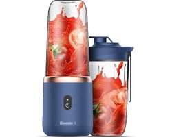 Boeste Draagbare Blender voor Shakes en Smoothies 400 ml – USB Oplaadbare Mini Juicer met 6 Messen