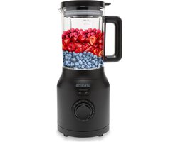 Brabantia Blender - 1200W - 1.7L - Smoothie Maker - Glas - IJscrusher - 9 Snelheden - Zwart