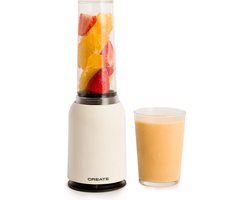 CREATE - Draagbare Glazen Blender - Sappen, Shakes of Smoothies - 400ml - Gebroken wit - MOI SLIM