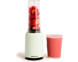 CREATE - Draagbare Glazen Blender - Sappen, Shakes of Smoothies - 400ml - Groen - MOI SLIM