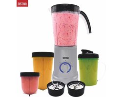 DistinQ Smoothie Maker Blender To Go Set met 3 Kunststofbekers – Blender Smoothie – 380 Watt - RVS Blenders