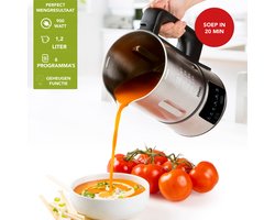 DOMO DO727BL Soepmaker Domo ‘My Soup Express’ – 1,2L - 6 programma’s – Voor confituur en sojamelk - RVS – Zwart