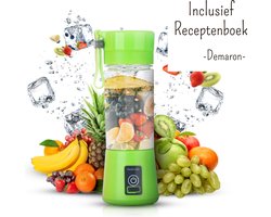 Draagbare blender - On the go - Mini - Portable - Draadloos - Voor onderweg - Smoothie maker - Beker - To go - Groen