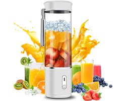 draagbare blender, smoothie blender, glazen blender, 500 ml blender, blender to go, keukenapparaat, fruit blender, sapmaker, ijscrusher, elektrische blender, wit