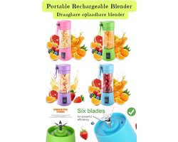 Draagbare Vruchtensap Blender - Zomer Persoonlijke Elektrische - Mini Fles Home Usb - 6 Messen Juicer Cup Machine - Voor Keuken