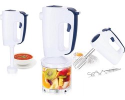 Emerio HMS-113257.2 - Handmixerset - Regelbaar vermogen - Uitwerpknop - Wit/Blauw