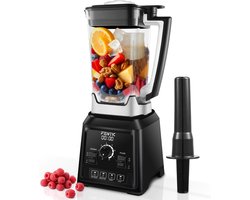 Fentic Power Blender – 2000 Watt – 2L – Krachtige Smoothie Maker – Ice Crusher – 8 Snelheden en 4 Programma’s – 8 RVS Messen