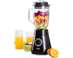 GoodForce Blender/Smoothiemaker - 1000 Watt - Glazen Kan 1,5 Liter - 3 Standen - Gekartelde Mesjes - Vaatwasserbestendig - Zuignapjes