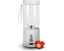 Home2LS Draagbare Blender - Draadloze Blender - Blender To Go - Portable Blender - Protein Shaker - Smoothie Maker - USB Oplaadbaar - 500 ML - Wit