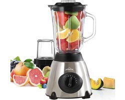 HOMELUX Smoothie Maker blender - 1,5 l Glas - Mixer - 350 W blender - Krachtige mixer - 5 snelheden + impulsfunctie - ice crush-functie - zilver