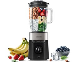 JAP Appliances AeroBlend - Krachtige (1000W) blender met 8 snelheden en 3 standen - Grote 1,5 liter glazen kan - Maatbekerdop 20-40ml - Smoothie maker - IJscrusher - Zwart