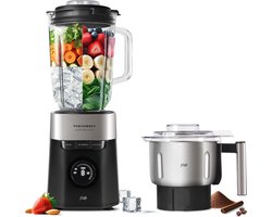 JAP Appliances AeroBlend - Krachtige blender met SS Grinder - 8 snelheden en 3 standen - Grote 1,5 liter glazen kan - Maatbeker 20-40ml - Smoothie maker - IJscrusher - Zwart