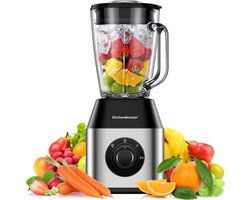 KitchenMonster® Blender Pro 1200 Watt - Smoothie Maker 1.5 Liter met 3 standen