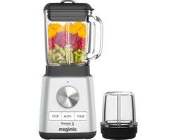 Magimix Blender Power 3 - Smoothie Maker - 1,2 Liter - + mini kom - Ice Crusher - Mat Chroom