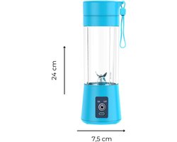 Mini Blender - Blauw - Draadloos & Draagbaar - Smoothie Maker - Sapcentrifuge - Mini Juicer - Sap maker - Mini Mixer - USB Oplaadbaar - Vruchtensap - Cup - Fles - Reis - Portable