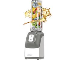 MPM - Blender inclusief 2 Flessen - 350W Grijs & Wit - 0,6 liter