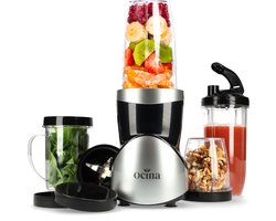 Ocina Mini Blender - Smoothie Maker - Blender To Go - 500W - 12-Delige Set - 4 Bekers - Zilver