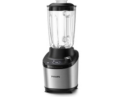 Philips Blender HR3760/00 - Krachtige 1500 Watt Motor - Met Display - 6 Keuzeprogrammas - Vaatwasserbestendig - 1.8l Kan - RVS - Zwart