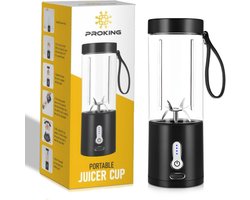 PROKING Mini Blender – Smoothie Maker – Blender To Go – USB-oplaadbaar – Oplaadbare Blender – 530 ml Zwart