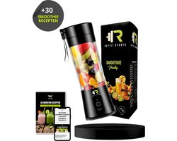 ReyFit Sports Draagbare Blender 380ML - Blender To Go - Portable Blender - Smoothie maker - Protein Shaker - Draadloos - Zwart