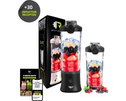 ReyFit Sports Draagbare Blender 600ML - Smoothie Maker - Ijsbreker - Blender to go - Portable Blender - Draadloos - USB Oplaadbaar - 280W - Zwart