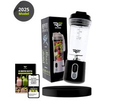 ReyFit Sports Draagbare Blender R5 500ML - 500 WATT - Ijscrusher - Blender To Go - Portable Blender - Smoothie maker - Protein Shaker - Draadloos - Zwart - Kerst Cadeau