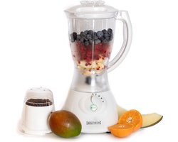 Royalty Line® SM400P2 Blender - 1.5 Liter Smoothie Maker Met Koffiemolen - Krachtig 500W - 4 Snelheden - Kunststof Kan - Wit