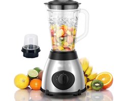 Royalty Line® SME600 Blender - 1.5 Liter Smoothie Maker Met Koffiemolen - Krachtig 800W - 3 Snelheden - Glaskan - RVS