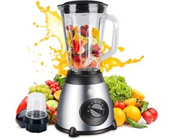 Royalty Line SME600 Blender - Smoothie Blender Met Grinder - 800W - 1.5 Liter - 3 Snelheden - RVS Met Glazen Kan - Blender To Go - Zilver