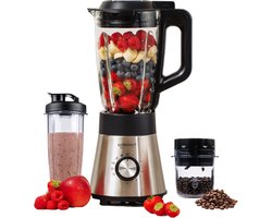 Safecourt Kitchen Power blender - 5 automatische programma's - Smoothie maker - 1300 Watt - RVS