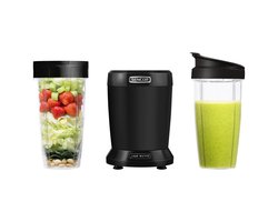 Sencor SNB 4303BK nutri blender - inclusief twee tritan drinkbekers to go - 0,8 en 1 liter - 1.000 Watt - titanium messen - pulse functie - BPA-vrij - zwart