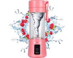 Sikmann Blender To Go met 50 Smoothie Recepten - Ijsblok Maler - Draagbare Blender - Blender - Portable Blender - Smoothie Maker - 380ML Roze