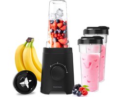 Smoothie Blender to go met 2x Beker 600ML – Maker - Zwart – Vivid Green