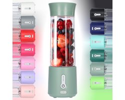 Smoothie Maker Blender To Go - Blender voor Smoothies - Gezond Onderweg - USB-C Oplaadbaar - 500ml - Grijs Groen