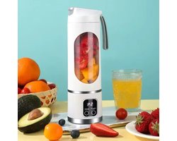 SunBuddy - Blender To Go - Draagbare 450ml Juicer Blender met 12 Bladen in Wit | USB-Oplaadbaar, IJsbreker en Smoothie Cup voor Onderweg