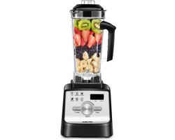 Swiss Pro+ Professionele Blender 2L Zwart - Roestvrijstaal - 2 Liter - Krachtige Smoothiemaker en ijscrusher - 2000W - 9 Snelheden - 6 Functies - Digitaal