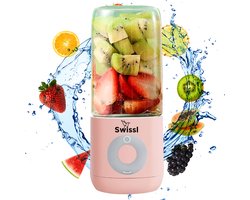 Swissl Blender To Go - Draadloze Smoothie Maker - Draagbare Mini Blender - Portable Juicer - Roze