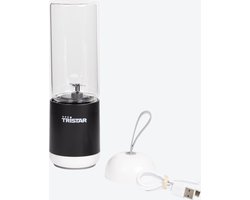 Tristar draagbare mini-blender - 110 watt - 380 ml - Oplaadbaar met bijgeleverde USB-kabel - Eenvoudig mee te nemen - Met glazen beker en roestvrijstalen mes