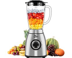 Uten Power Blender Serie SL-A01-1 - Blender - 1800 Watt - 2 Liter - Smoothie Maker - Glazen Kan - 5 snelheden - 6-bladig - RVS/Zwart