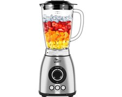 Uten Power Blender Serie SL-A01P-2 - Blender - 1800 Watt - 2 Liter - Smoothie Maker - 3 automatische programma's - 18 snelheden - Glazen Kan - RVS/Zwart