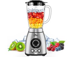 Uten Power Blender Serie SL-A01P-2 - Blender glazen kan - 2 Liter - 1800 Watt - 3 Automatische programma's - 18 Snelheden - Smoothie Maker - Zilver